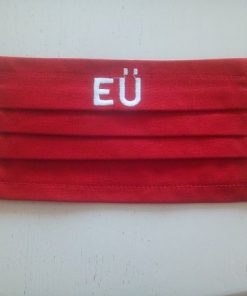 1 db piros, pamut  EÜ  Hímzéssel készült maszk