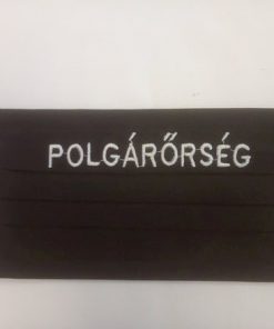 1 db fekete, pamut (fehér)POLGÁRŐRSÉG Hímzéssel készült maszk