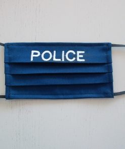 1 db királykék, pamut POLICE Hímzéssel készült maszk