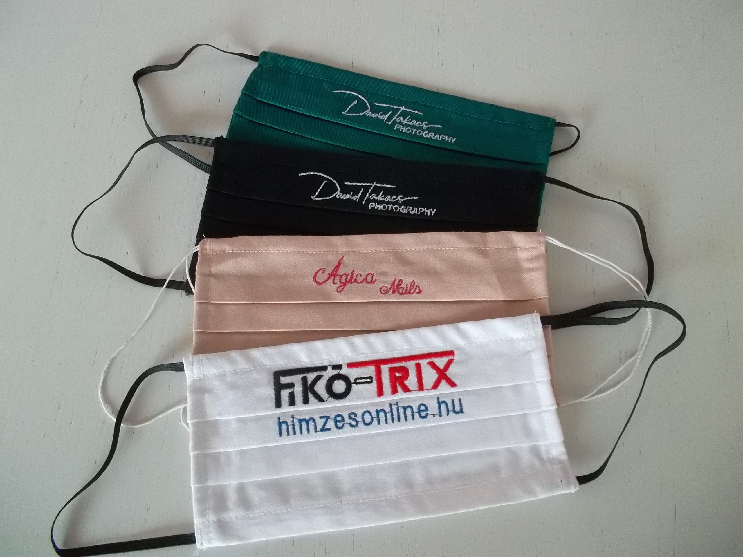 4 db Egyedi Hímzett Textil Szájmaszk (4 db azonos mintával! ) - Image 3