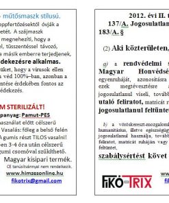 Alternative view of 1 db fekete, pamut TEK Hímzéssel készült maszk