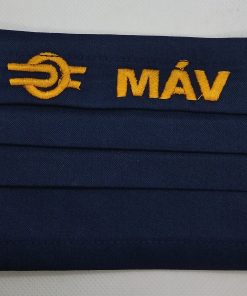 1 db tengerészkék, arany logo + MÁV hímzéssel készült maszk