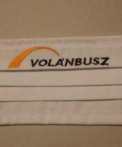 1 db fehér, VOLÁNBUSZ hímzéssel készült textil szájmaszk