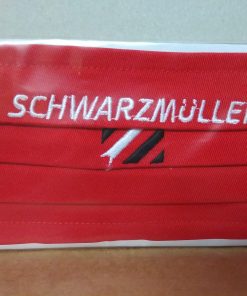 1 db SCHWARZMÜLLER mintájú, piros, pamut arcmaszk